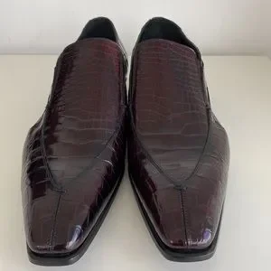 CAPORICCI 203 Alligator Bordeaux 8-16 Caporicci 203 Alligator Split Toe Loafers Burgundy  main image 2